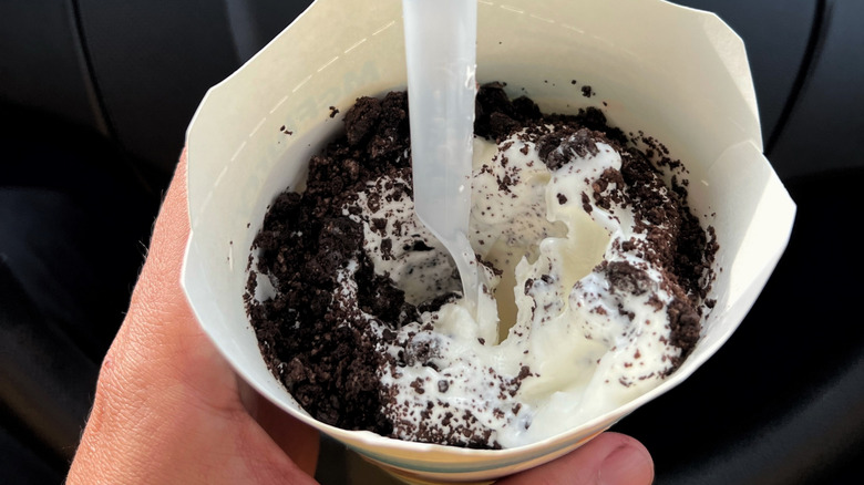 Top view of an Oreo McFlurry