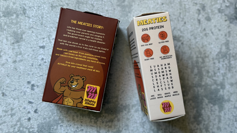 Image of the side of two Meaties boxes