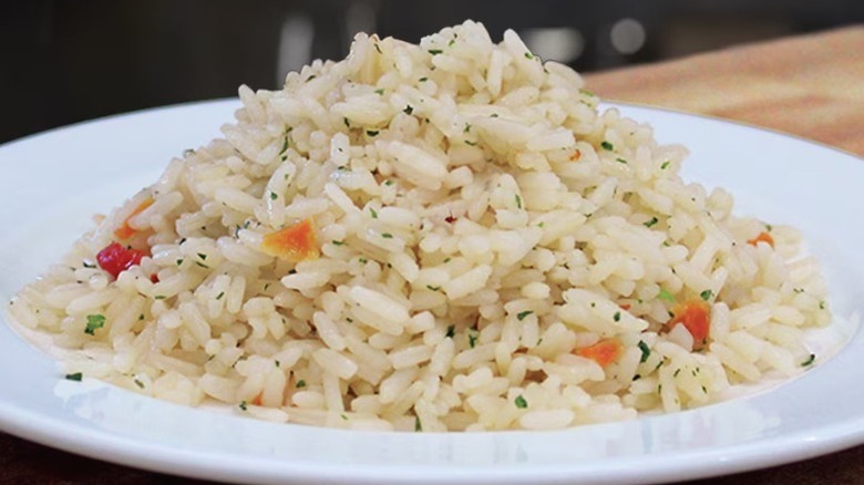 LongHorn Seasoned Rice Pilaf on a white plate.