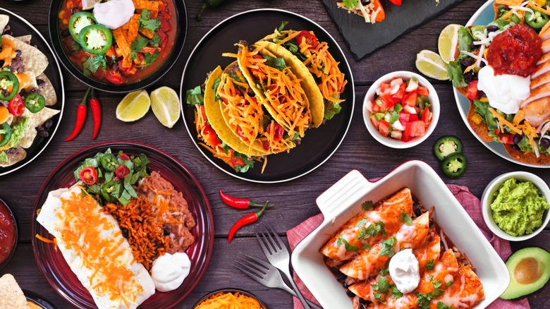 An assortment of Mexican food.