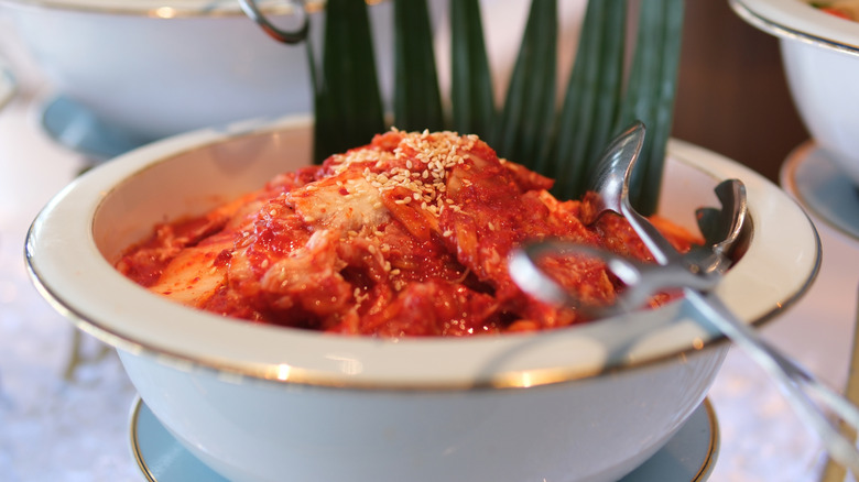 Dish of traditionally prepared kimchi