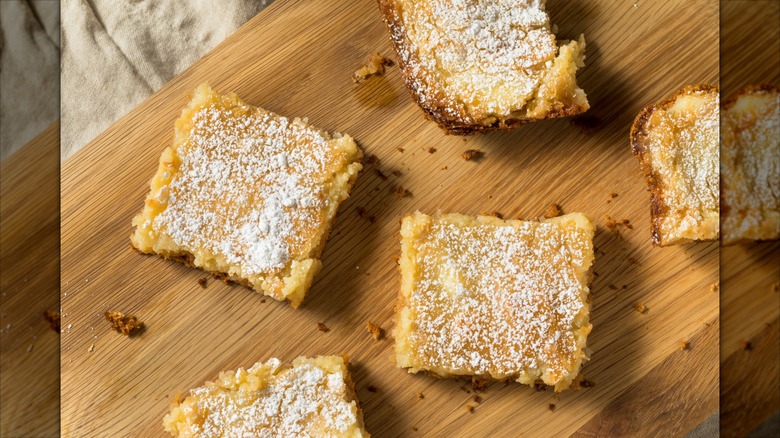 Homemade Gooey Butter Cake with Powdered Sugar