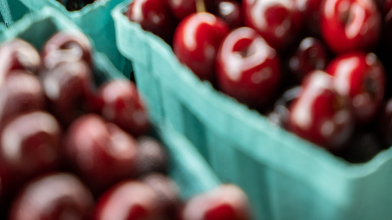 Boxes of cherries for sale
