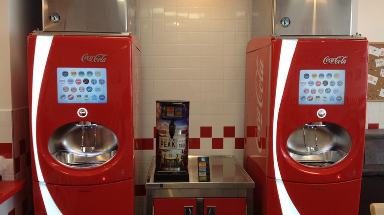 Two Coca-Cola freestyle machines at Five Guys