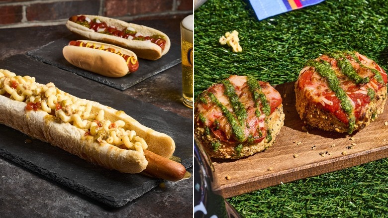 Glizzilla hot dog and Pizza Doughnuts