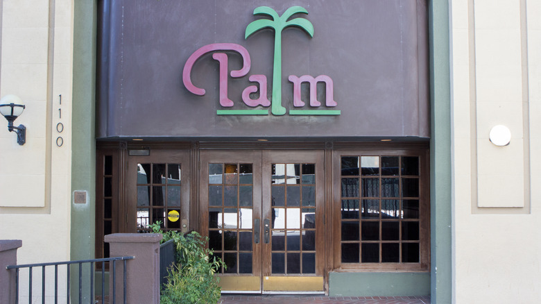 Exterior of a Palm restaurant in Los Angeles