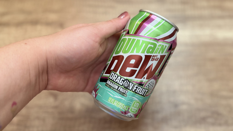 Handheld Mountain Dew Dragon Fruit can