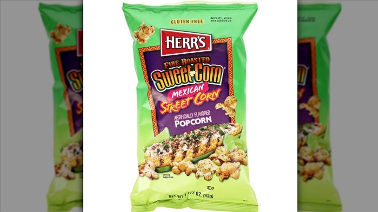 bag of Herr's Fire Roasted Sweet Corn Mexican Street Corn Popcorn