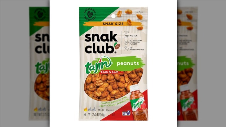pouch of Snak Club Tajín Chili & Lime Peanuts