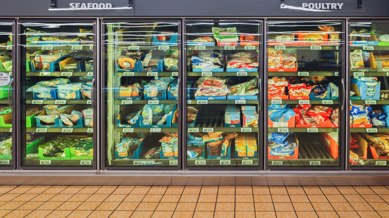 Aldi's frozen seafood case