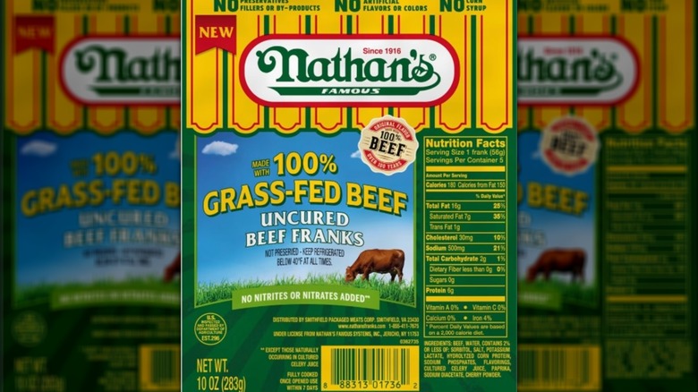 Nathan's Famous 100% Grass-Fed Beef Uncured Beef Franks