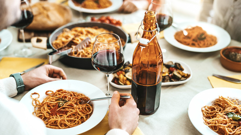 Italian food on table