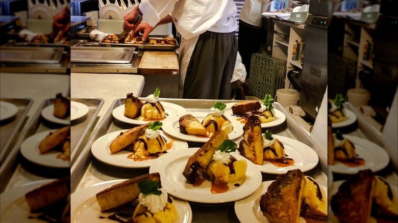 desserts being prepared onboard the train