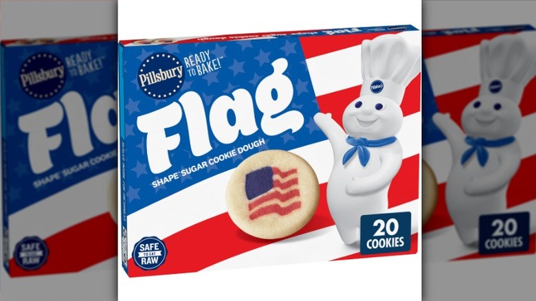 Pillsbury Flag Shape Sugar Cookie Dough box on a white background