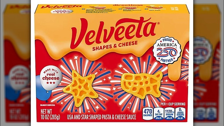 A box of Velveeta USA Shapes & Cheese