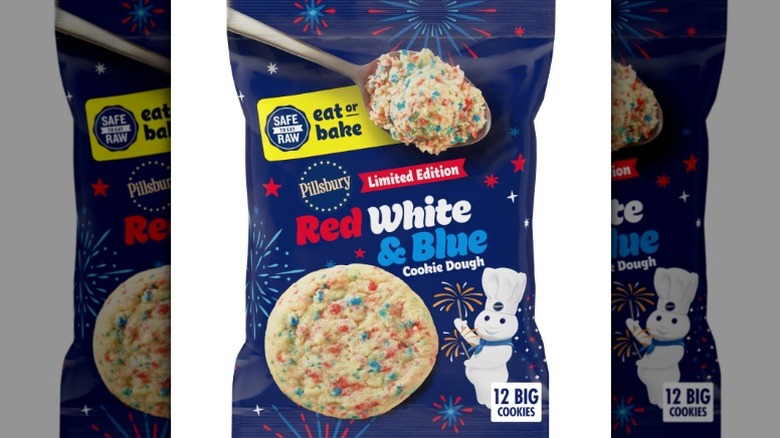 A package of Pillsbury Red, White, and Blue Cookie Dough