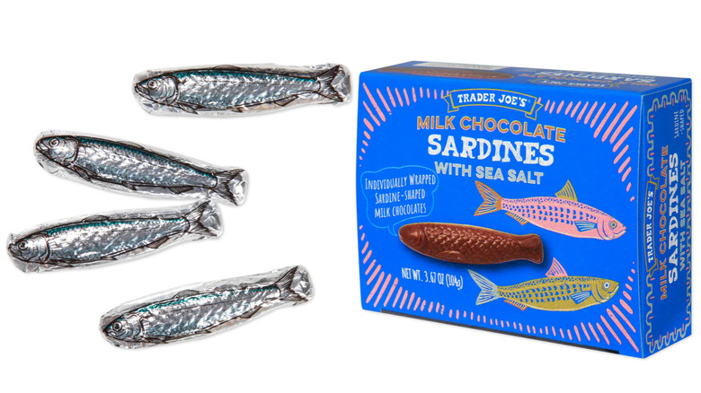 Trader Joe's Milk Chocolate Sardines with Sea Salt.