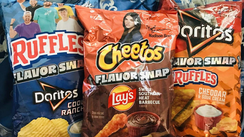 Three bags of Frito-Lay Flavor-Swapped Chips