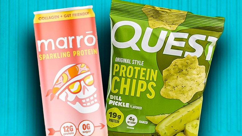 Quest Pickle Protein Chips and Marro Sparkling Bone Broth