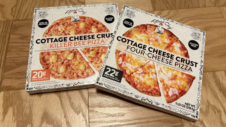 Two boxes of Cottage Cheese Crust Pizzas