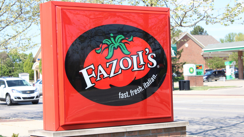 The sign for a Fazoli's italian restaurant
