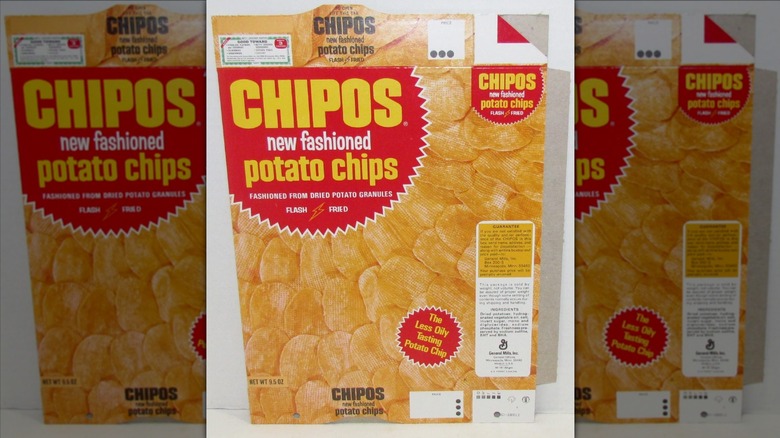Chipos new fashioned potato chips in old-school potato chip box
