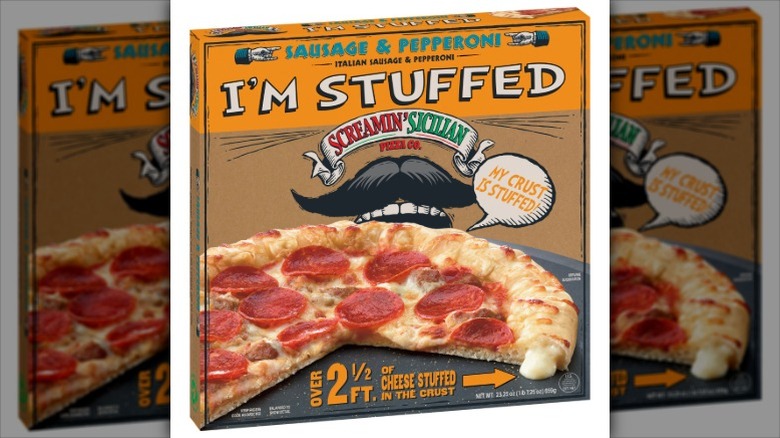 Screamin' Sicilian Sausage and Pepperoni Stuffed Crust Pizza on a white background.
