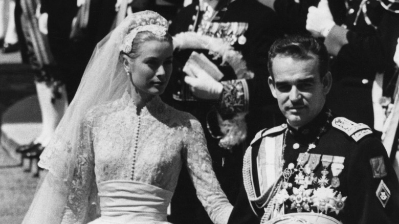 The wedding of Prince Rainier III of Monaco, Louis Henri Maxence Bertrand de Grimaldi, to American actress Grace Kelly, known thereafter as Princess Grace.