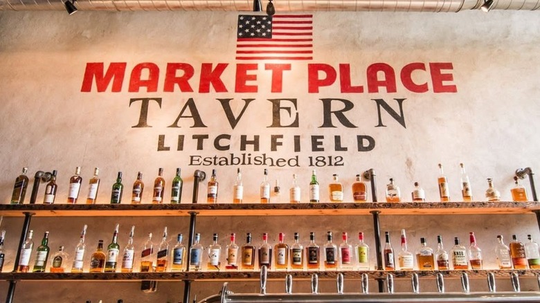 The bar at Market Place Tavern in Connecticut