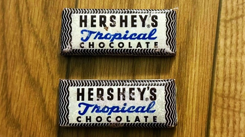 two Hershey's Tropical Chocolate Bars
