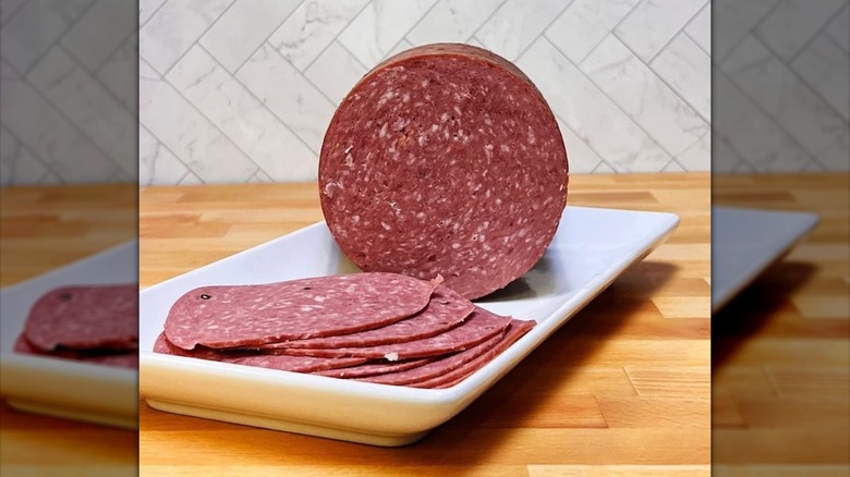 cotto salami sliced on a plate