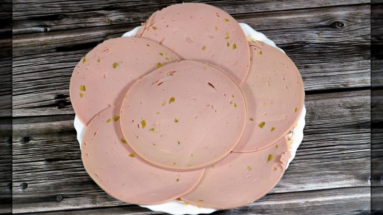 olive loaf slices on a plate