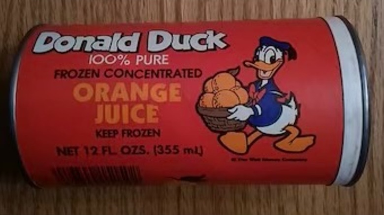 Donald Duck frozen OJ concentrate can