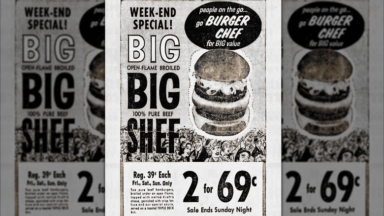 Newspaper ad for Burger Chef Big Shef