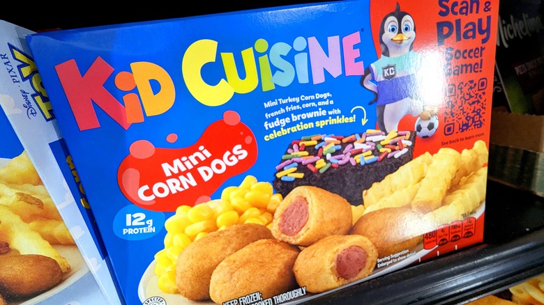 Kid Cuisine frozen meal in a grocery store freezer