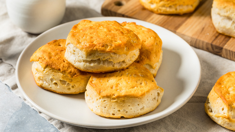 Biscuits on a white plate