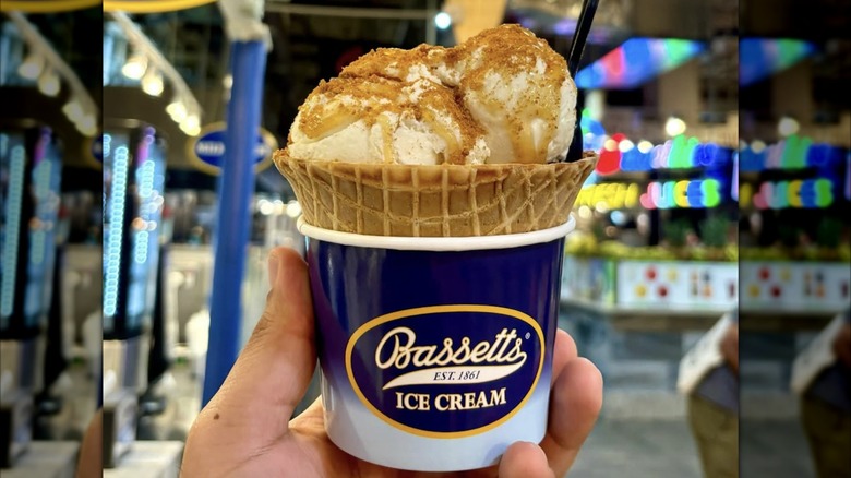 Bassetts Ice Cream waffle in a cup