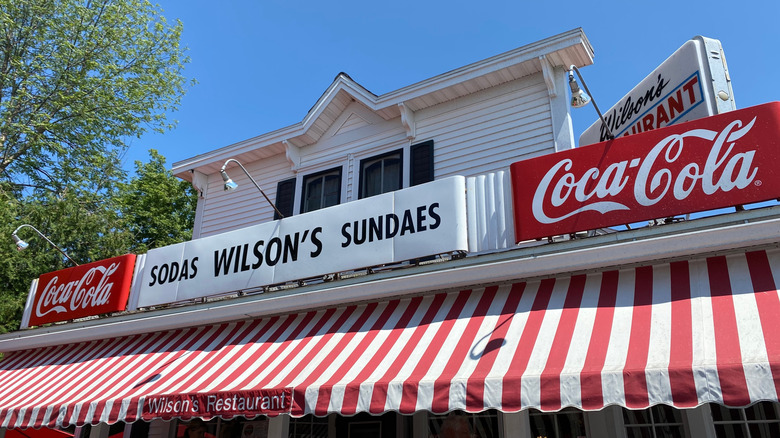 Wilson's Restaurant & Ice Cream Parlor red-and-white striped facade
