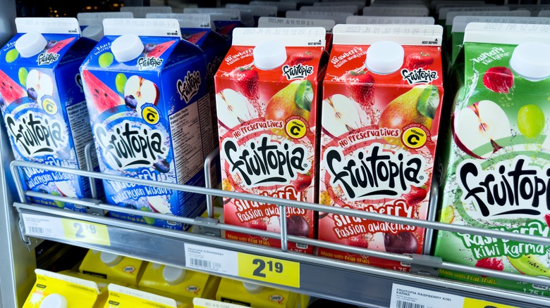 Fruitopia cartons in refrigerator