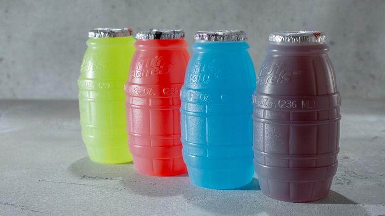 A selection of four Little Hug Fruit Barrel drinks