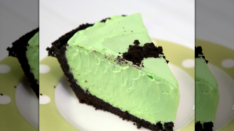 Slice of grasshopper pie