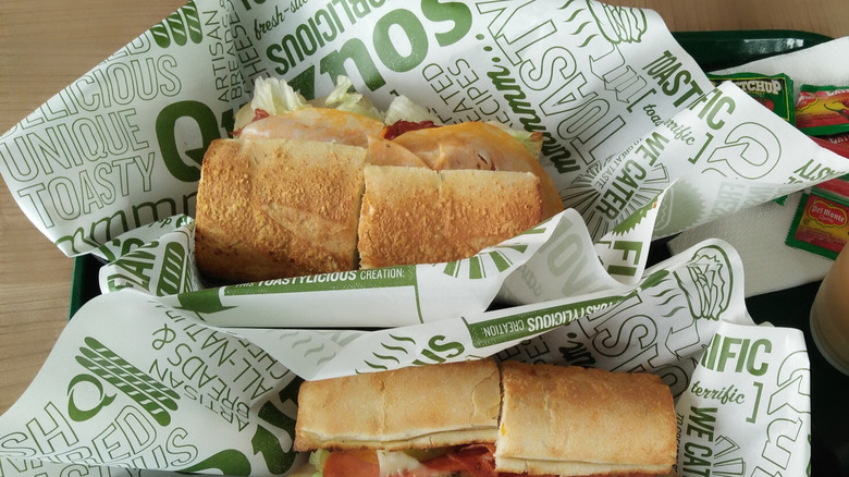 Sandwich in Quiznos wrapper