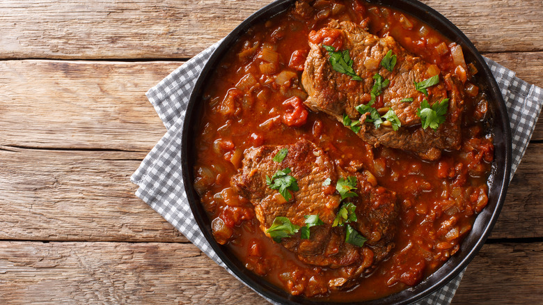 Swiss steak in a dish
