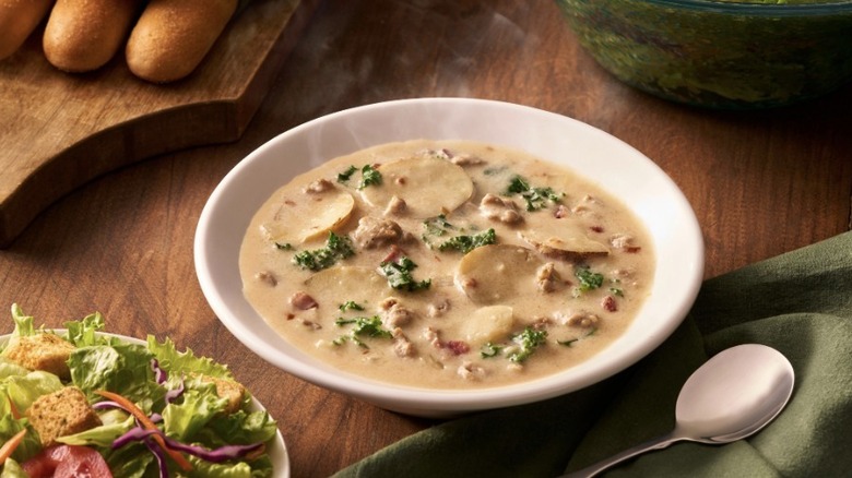 A bowl of Zuppa Toscana from Olive Garden