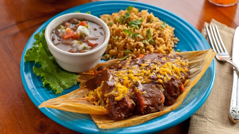 Tamales platter at El Chico