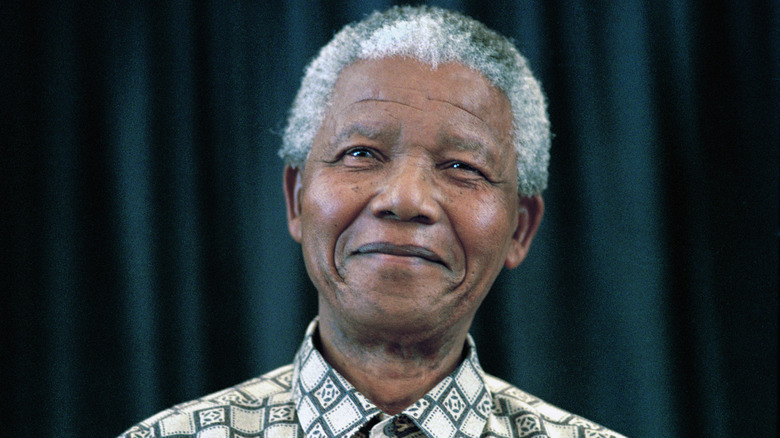 A headshot of Nelson Mandela