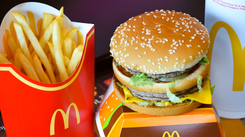 A Big Mac combo meal sits on a tray.