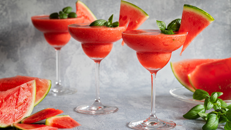 blended watermelon margaritas