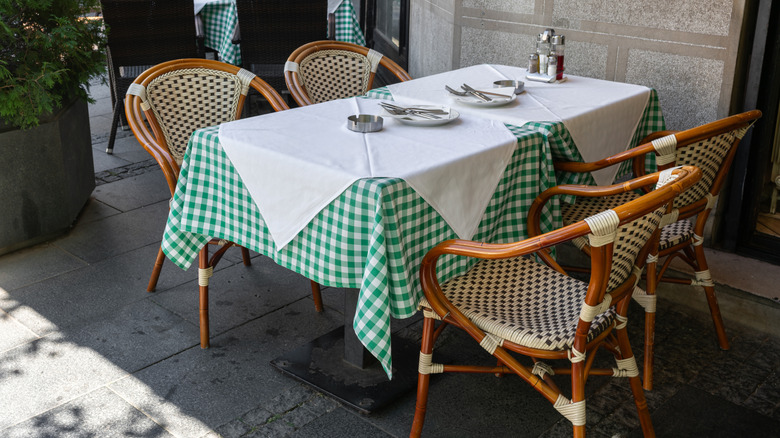 Table at Italian restaurant