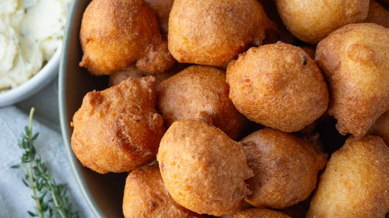fried hush puppies in bowl